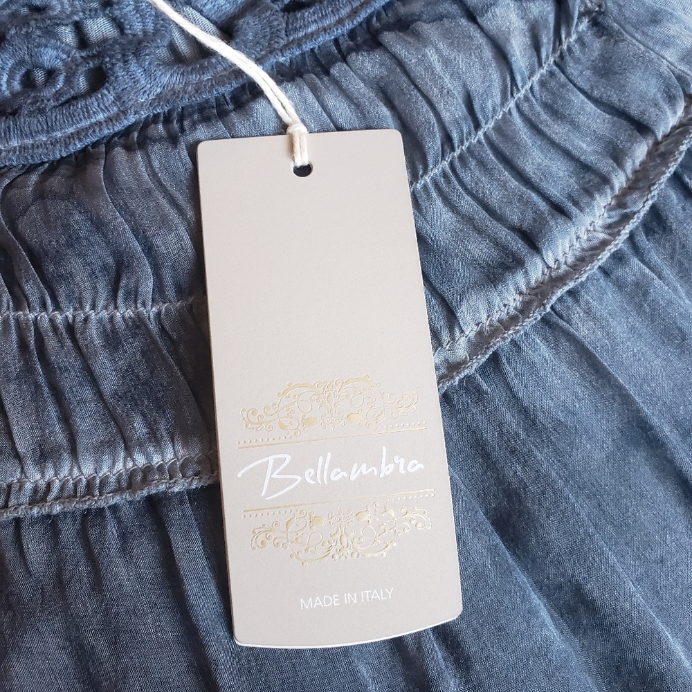 NWT 100% silk Bellambra blue cold oversized flowy dress size XS - Picture 9 of 10